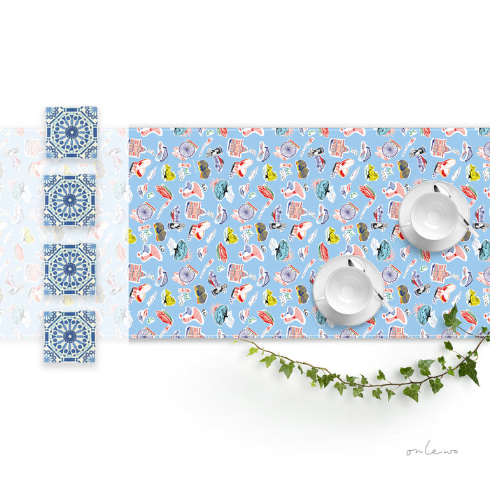 'SINGAPORE DOWNTOWN' Runner & Coasters Gift Set