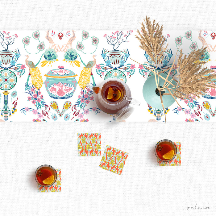 'PERANAKAN STORY' Table Runner & Coasters Gift Set