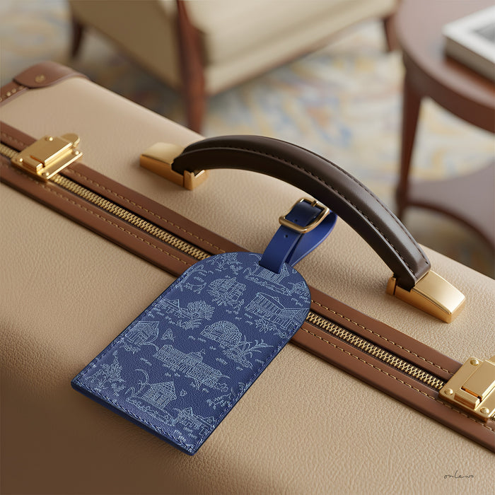 'CITY IN THE GARDEN' Leather Access Card Holder x Luggage Tag
