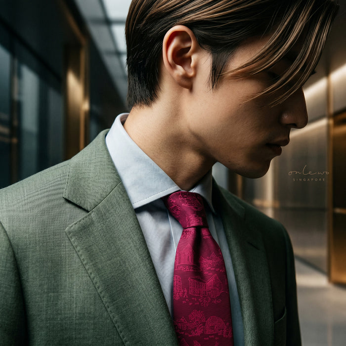 'CITY IN THE GARDEN & ORCHID LEGACY' Silk Tie & Pocket Square Gift Set