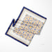 Onlewo 'Kueh Tile' silk pocket square styled — colourful local kueh motifs on 100% silk, 33cm x 33cm, designed in Singapore by Onlewo