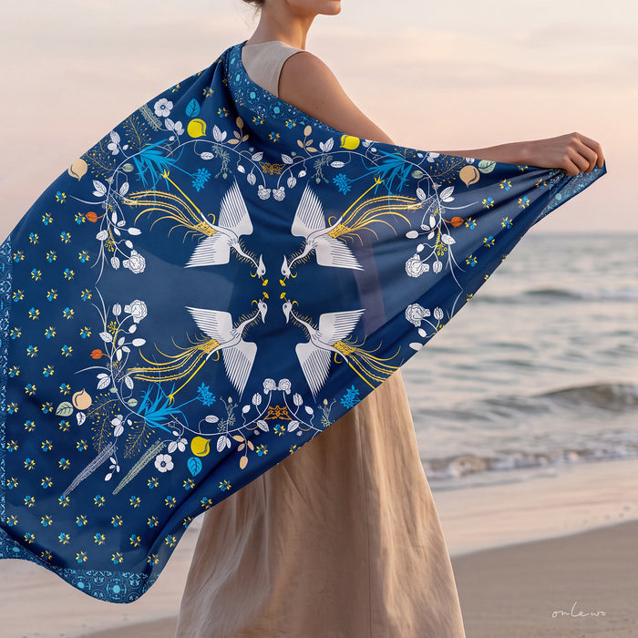 ‘PERANAKANIA’ Silk Cotton Scarf