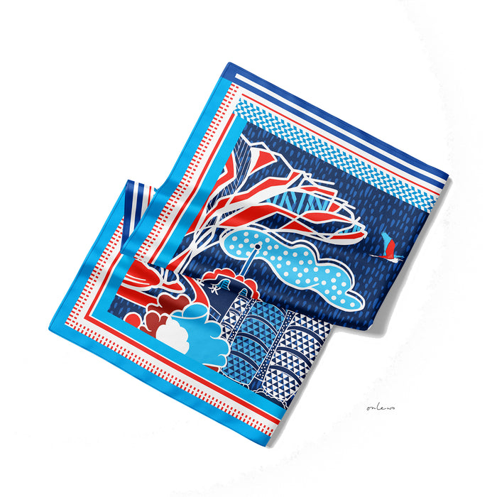 'ORCHID BATIK & COLOURFUL SINGAPORE' Silk Tie & Pocket Square Gift Set